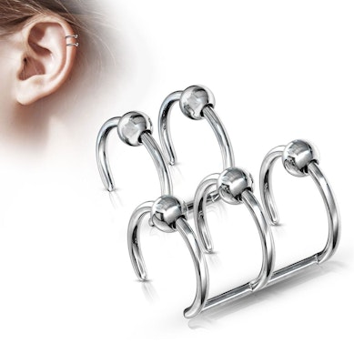 Faux piercing pour l'oreille avec billes