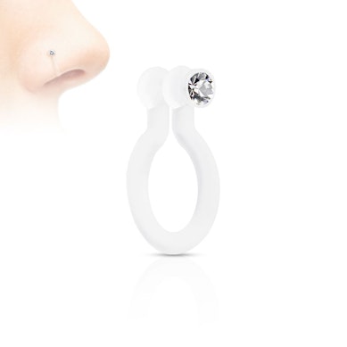 Faux piercing pour le nez avec pierre