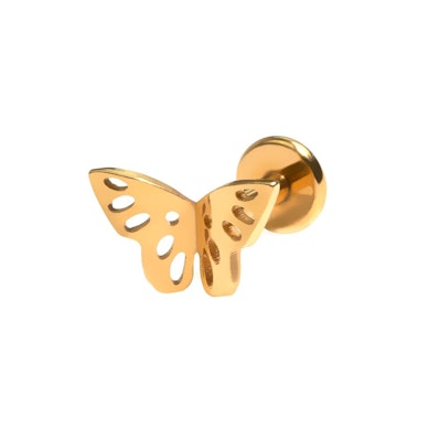 Labret en titane avec design en forme de papillon