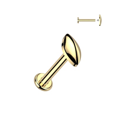 Labret en titane avec un design ovale arrondi