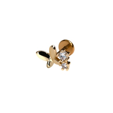 Labret avec un design en forme de papillon orné de pierres