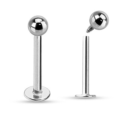 Labret en titane avec filetage interne