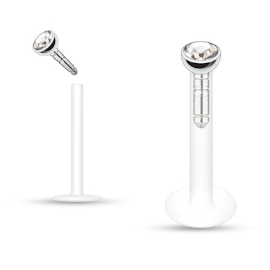 Labret en PTFE et différentes couleurs de pierre