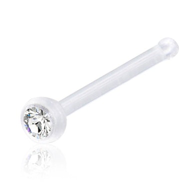 Tige Barbell pour le nez en acrylique avec pierre