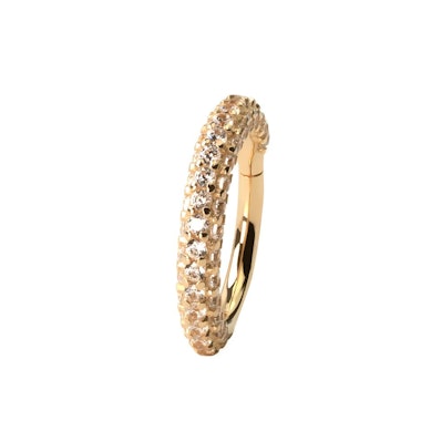 Anneau à charnière en or 14K orné de pierres en zircone