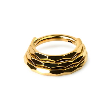 Triple anneau en titane et motif diamant