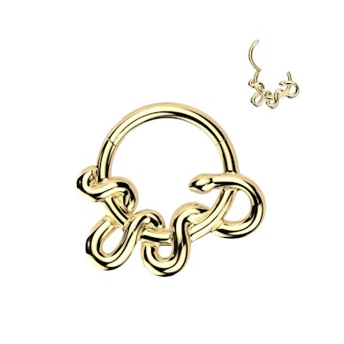 Anneau à charnière avec design en forme de serpent