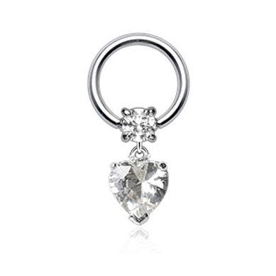Anneau avec pendentif coeur