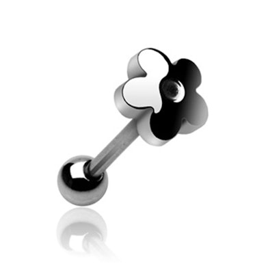 Piercing pour la langue avec petite fleur