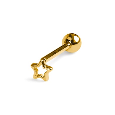 Barbell en titane pour la langue avec une étoile