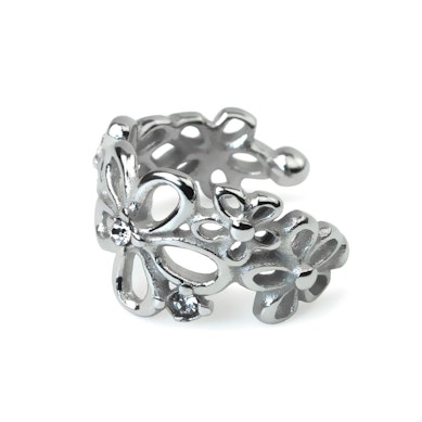 Earcuff en acier chirurgical et design floral