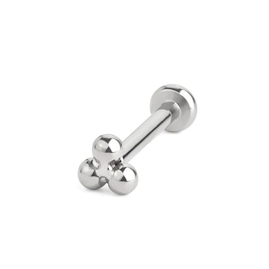 Labret push-in en titane avec boules sur la partie supérieure