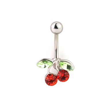Piercing pour le nombril avec cerises rouges