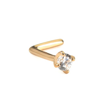 Piercing au nez en or 14 carats avec une pierre ronde