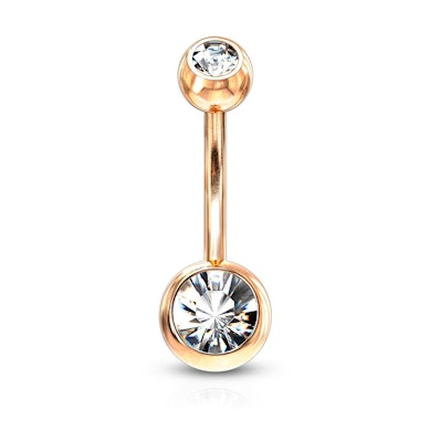 Piercing pour le nombril revêtement Or rouge