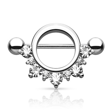 Piercing pour le téton avec pierres en arc