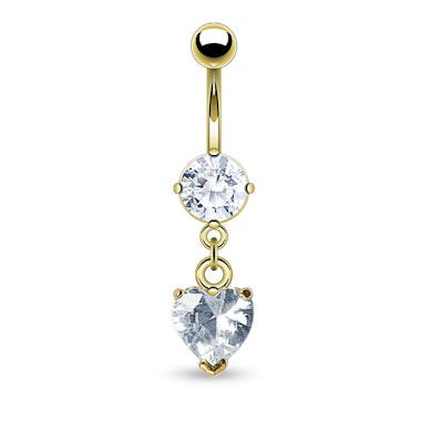 Piercing pour le nombril avec pierre et pendentif