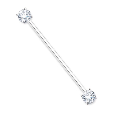 Tige Barbell avec des pierres claires