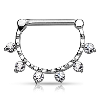 Clicker pour le téton avec 6 pierres claires