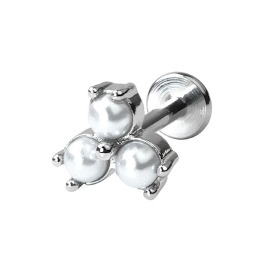 Labret avec un trio de perles de synthèse