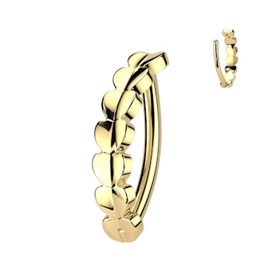 Clicker en titane pour le nombril avec design en forme de cœur