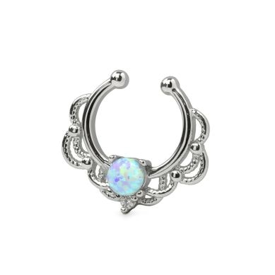 Faux septum avec pierre opale et design chaine