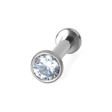 Stachelkleid Piercing Labret En Titane Avec Zircone Opale Push-in - 1