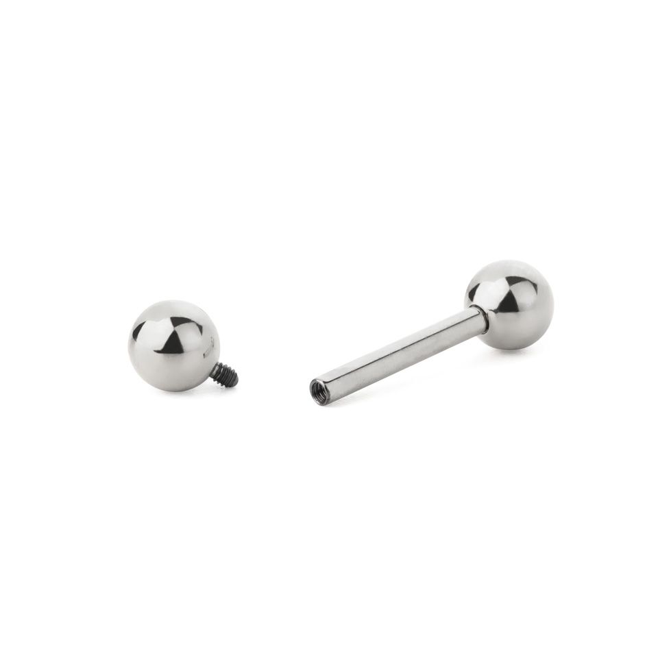 Tige barbell droite en titane avec filetage interne
