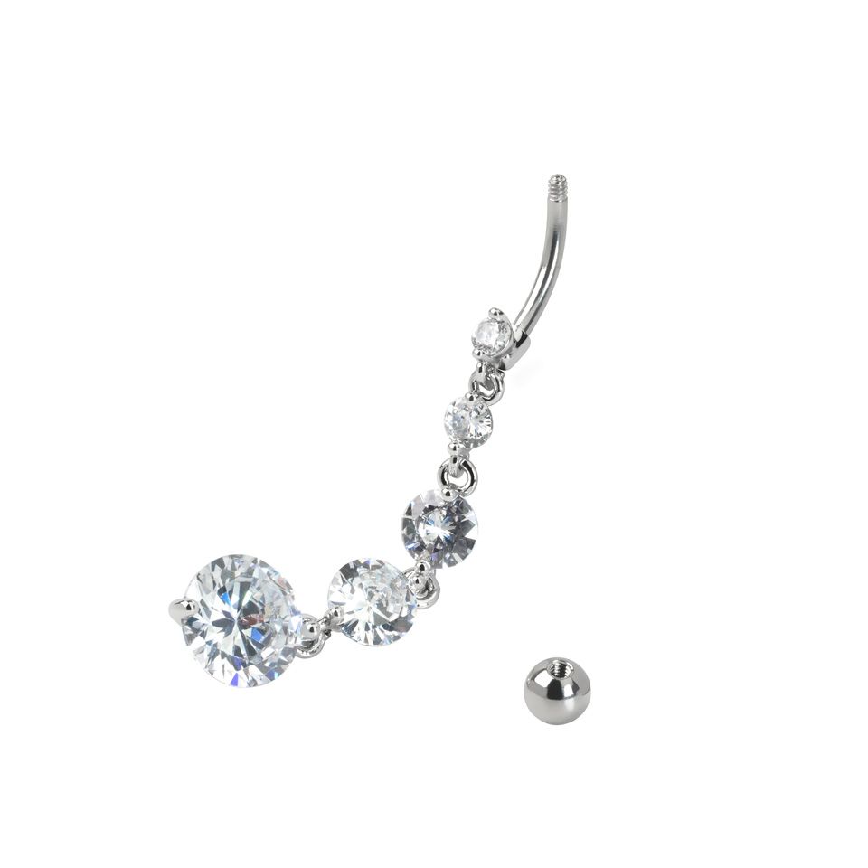 Piercing pour le nombril avec un long pendantif