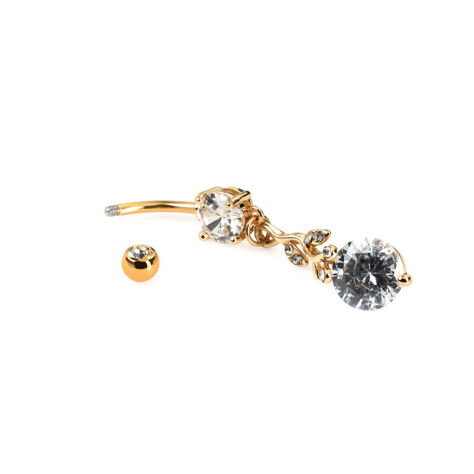 Piercing pour le nombril avec de belles pierres en pendentif