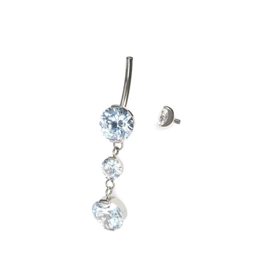 Piercing pour le nombril en titane avec un pendentif