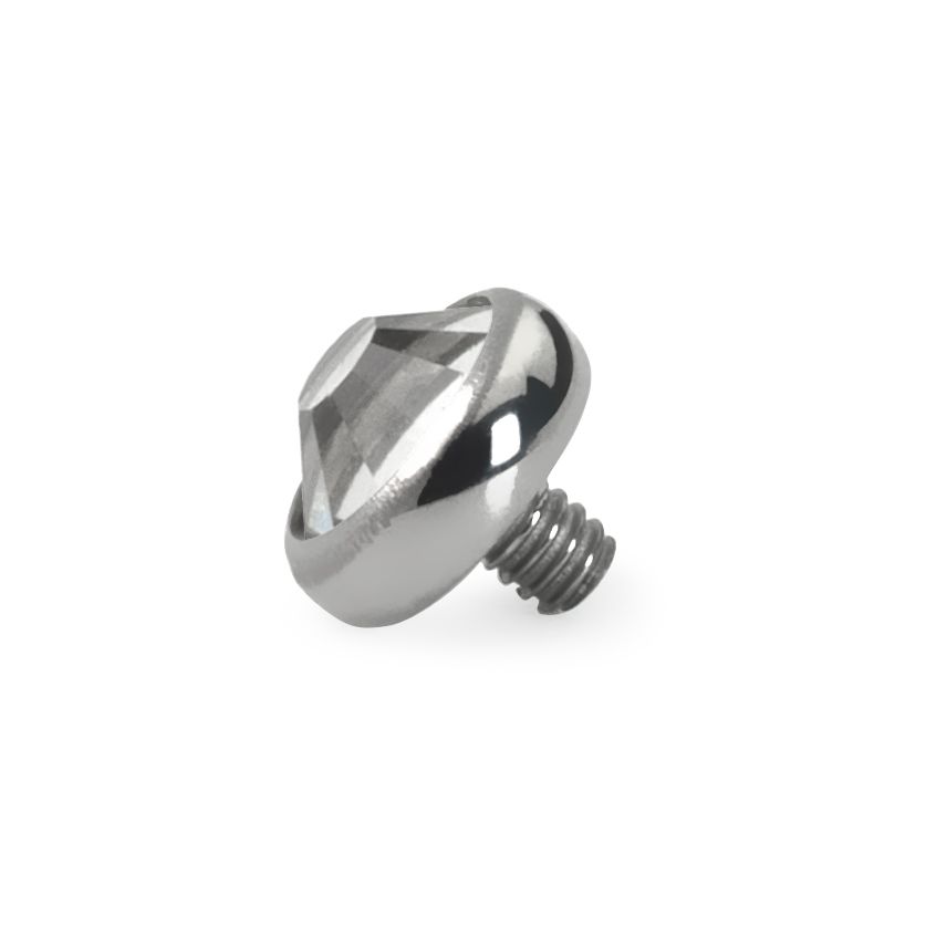 Boule en titane avec une pierre sertie en zirconium