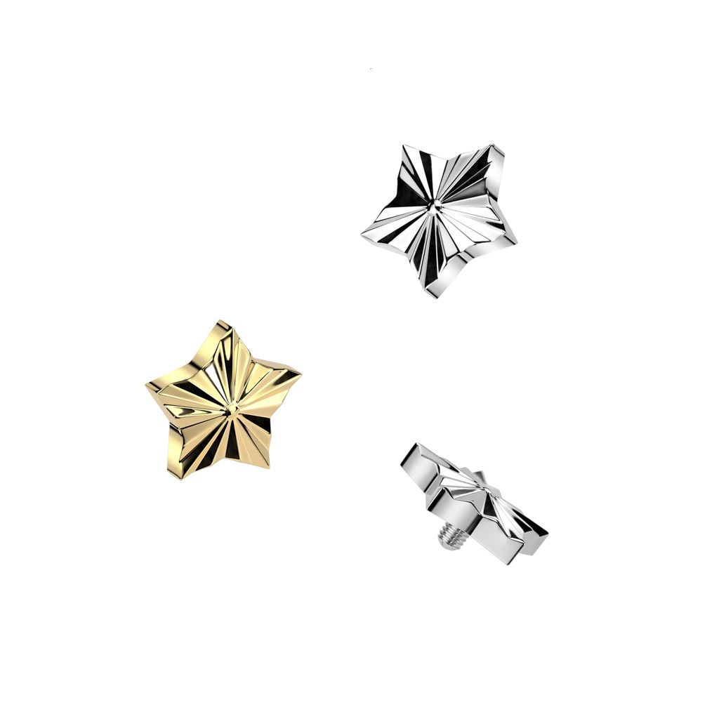 Dermal top en titane en forme d'étoile et motif texturé