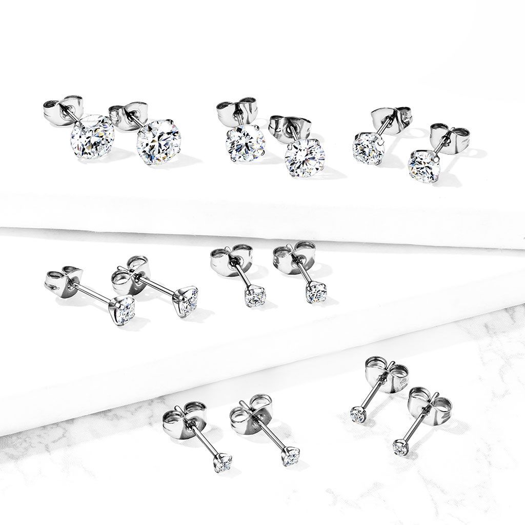 Piercing pour l'oreille en titane avec des pierres