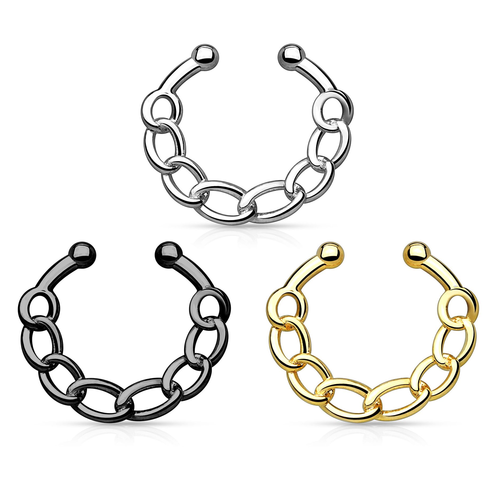Faux septum motif chaine