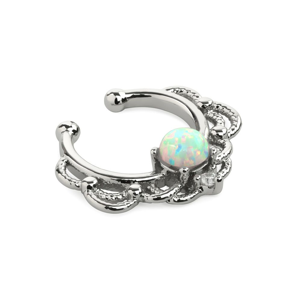 Faux septum avec pierre opale et design chaine