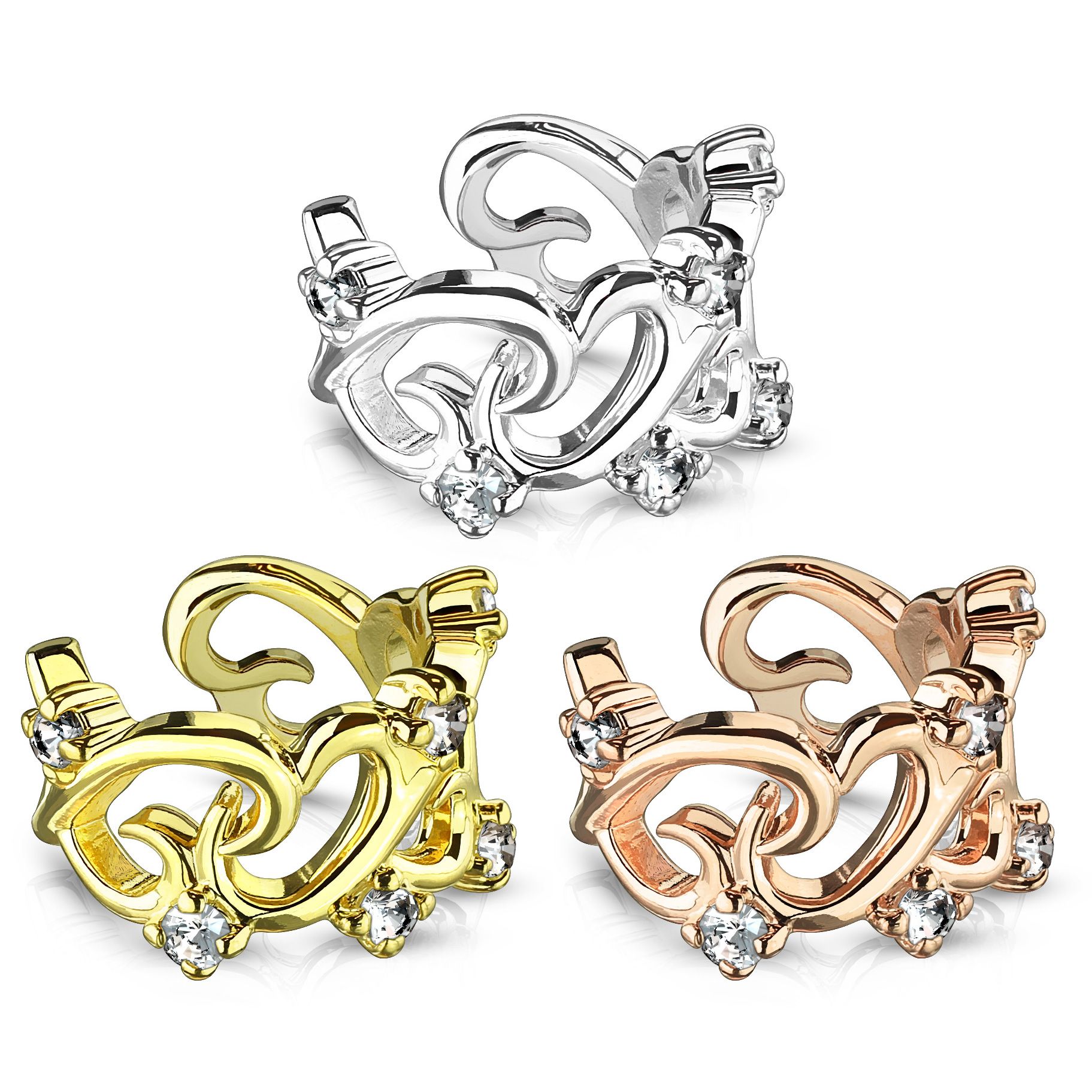 Earcuff avec un cœur en filigrane
