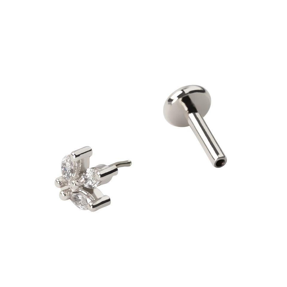 Labret push-in avec pierres taillées en marquise