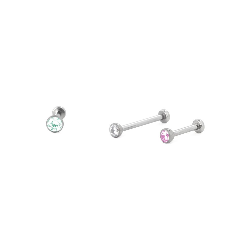 Labret push-in en titane et une pierre sertie
