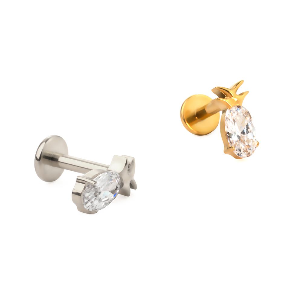 Labret en titane avec un design en forme d'ananas