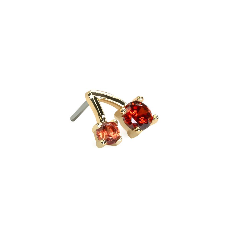 Top push-in en or 14K et design en forme de cerises