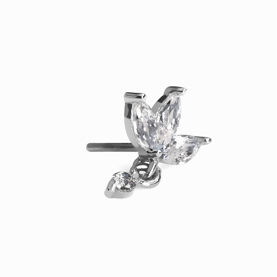 Top push-in en or 14K avec fleur de lotus et pendentif
