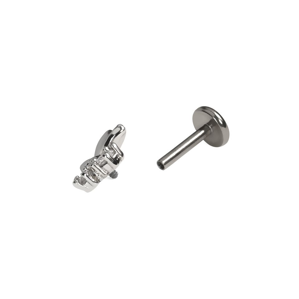 Labret avec un design en forme de papillon orné de pierres