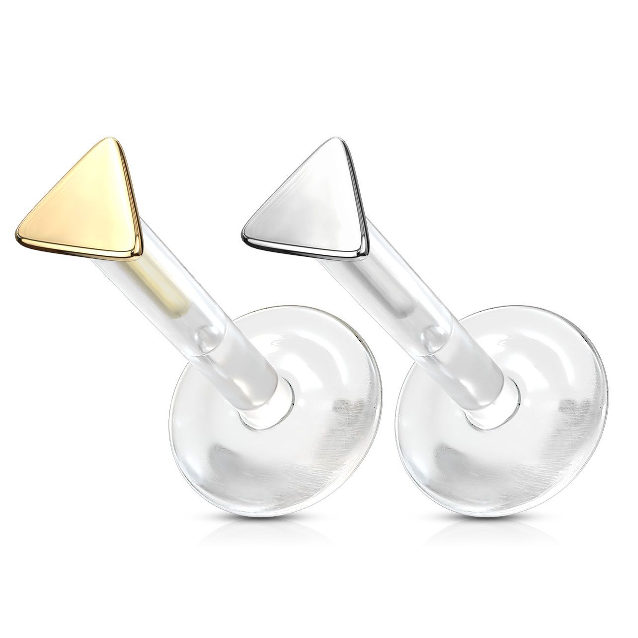Labret en or 14 carats avec un triangle