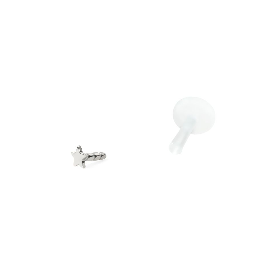 Labret en or 14 carats avec une belle étoile