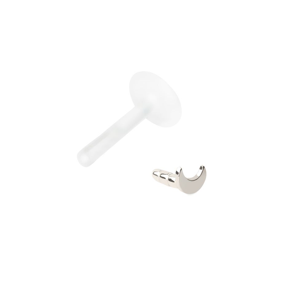 Labret en or 14 carats avec lune