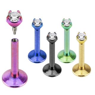 Labret avec micro pierre et filetage interne