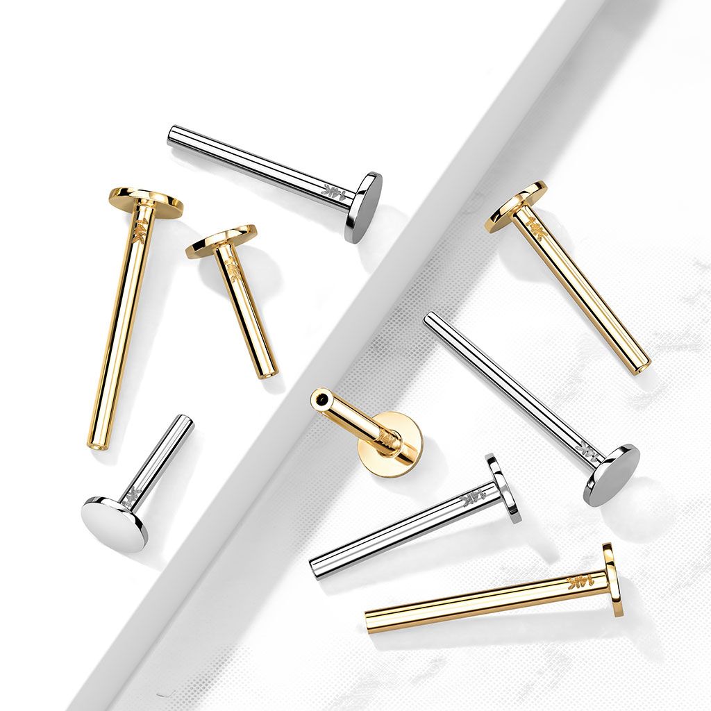 Push-in labret en or 14K