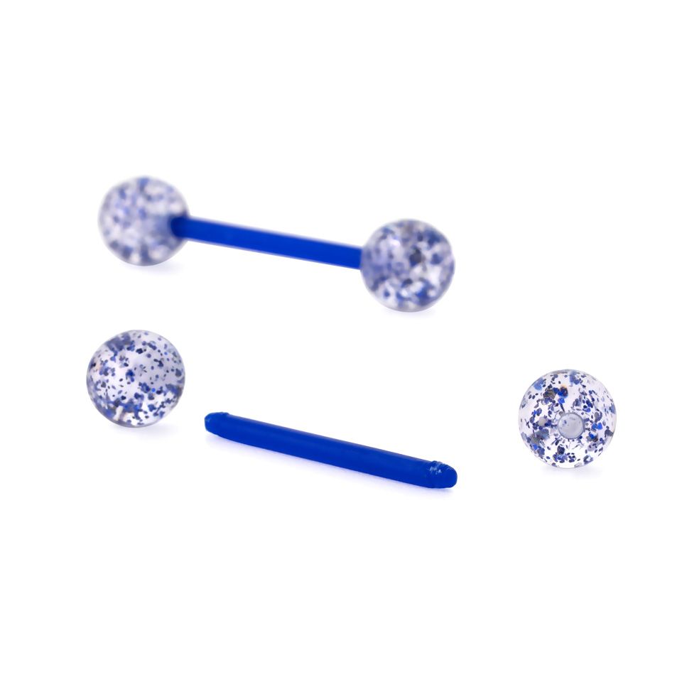Tige droite pour la langue en PTFE et boules brillantes