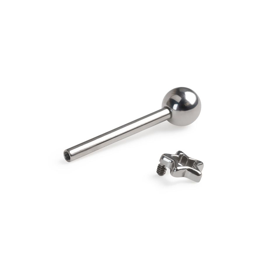 Barbell en titane pour la langue avec une étoile